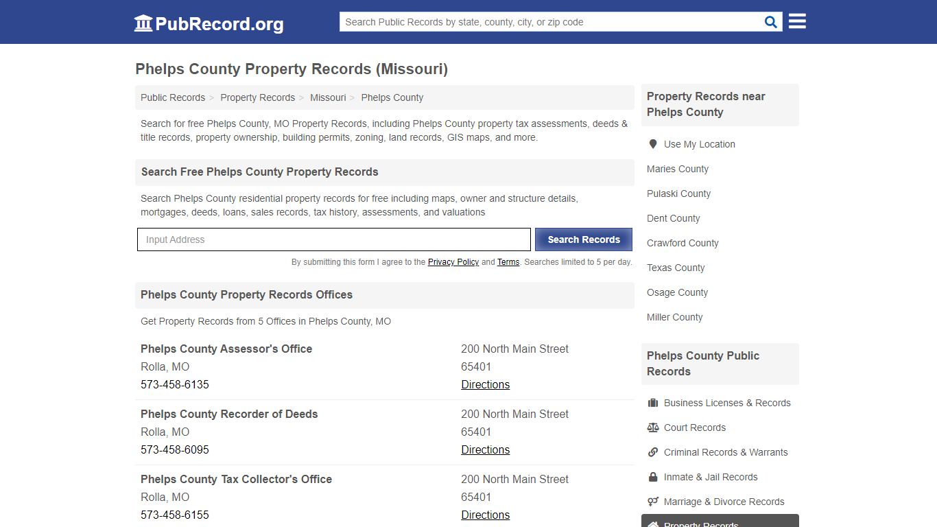 Phelps County Property Records (Missouri) - PubRecord.org