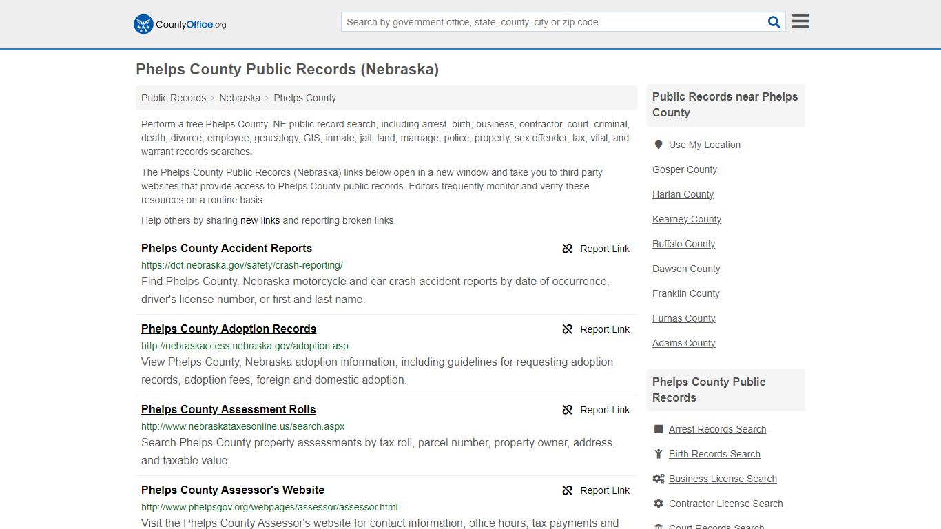 Phelps County Public Records (Nebraska) - County Office
