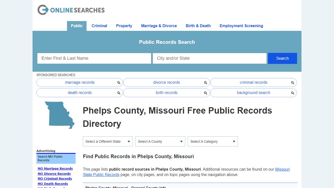 Phelps County, Missouri Public Records Directory