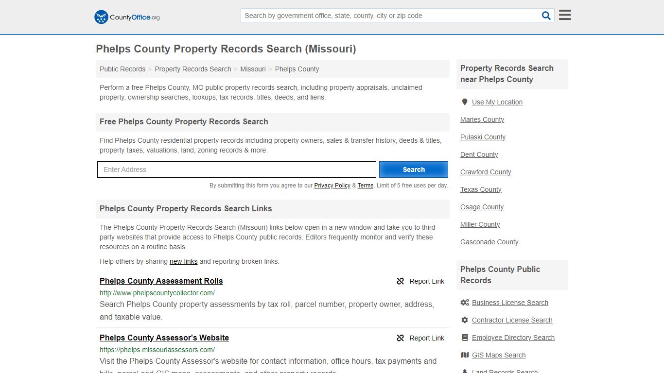 Phelps County Property Records Search (Missouri) - County Office